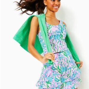 Lilly Pulitzer Multi Seacret Escape Ari Tank Top and Skirt